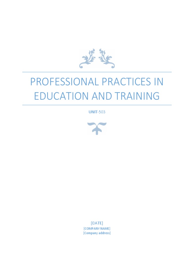 Professional Practice in Education and Training | PDF | English As A ...