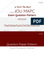 IGNOU Exam Paper Pattern MAPC MPCE013 - PsychoTherapeutic Methods