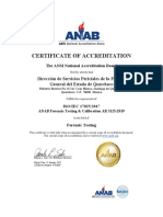 Certificate of Accreditation: Dirección de Servicios Periciales de La Fiscalía General Del Estado de Querétaro