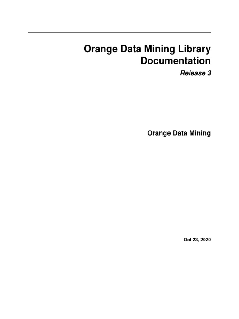 Orange3 Data Mining Library Using Python | PDF | Statistical ...