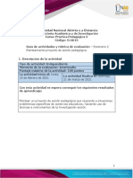 Guía de Actividades y Rúbrica de Evaluación - Escenario 2 - Planteamiento Proyecto de Acción Pedagógica