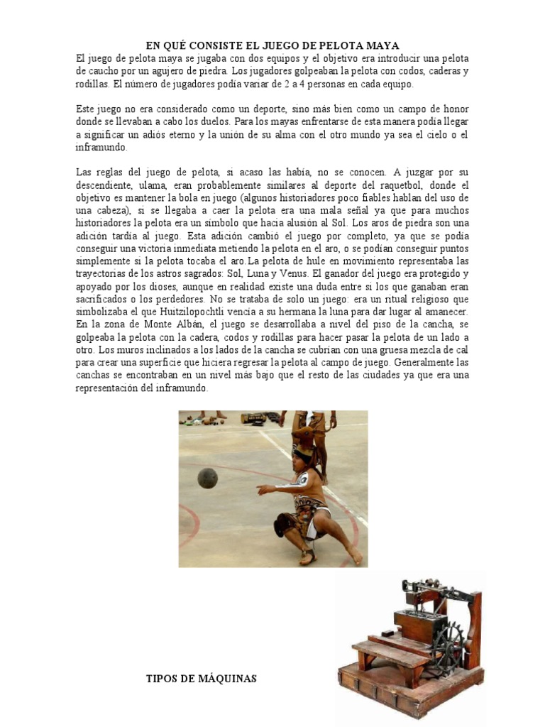 En Que Consiste El Juego De La Pelota Maya