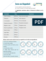 Telling Time in Spanish PDF Worksheet La Hora en Español Ejercicios