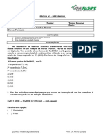 PROVA N3 QUIMICA ANALITICA QUANTITATIVA