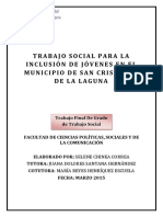 TRABAJO SOCIAL PARA LA INCLUSION DE JOVENES EN EL MUNICIPIO DE SAN CRISTOBAL DE LA LAGUNA