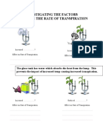 Investigating The Factors Affecting The Rate of Transpiration