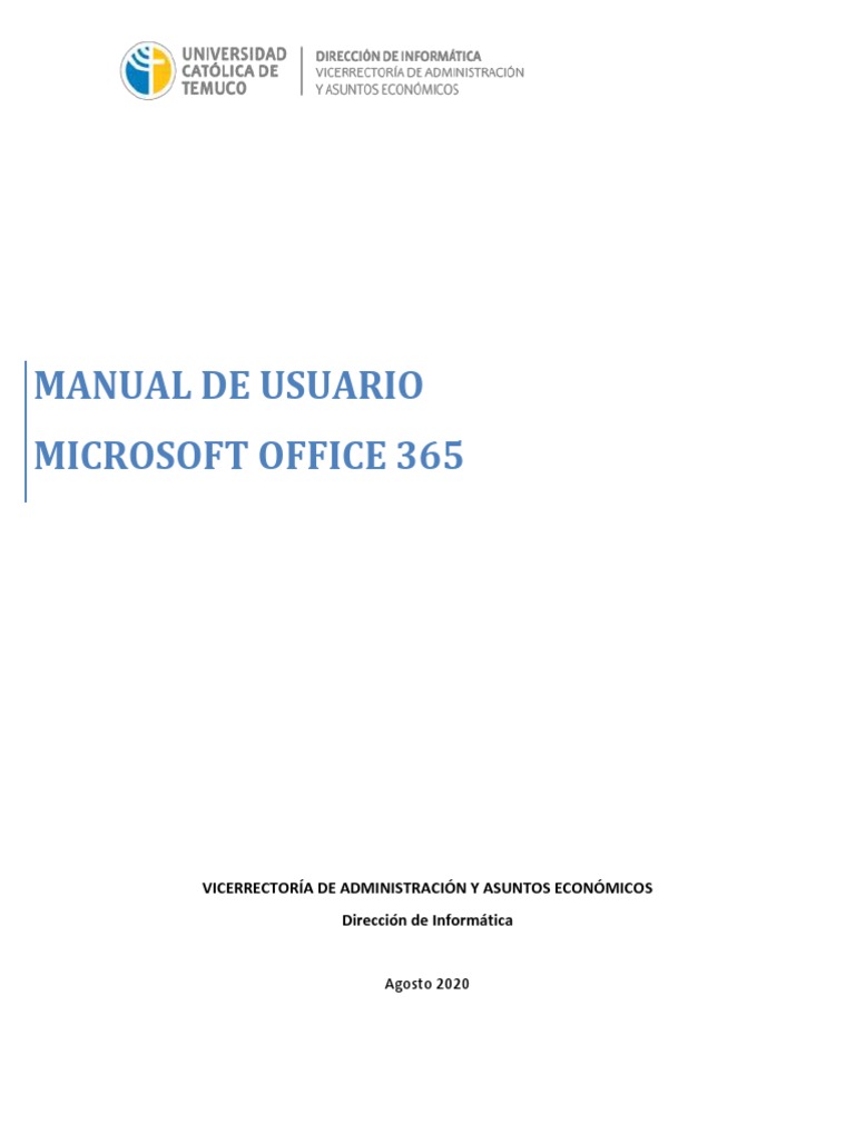Manual de Usuario: Microsoft Office 365 | PDF | Microsoft Office ...