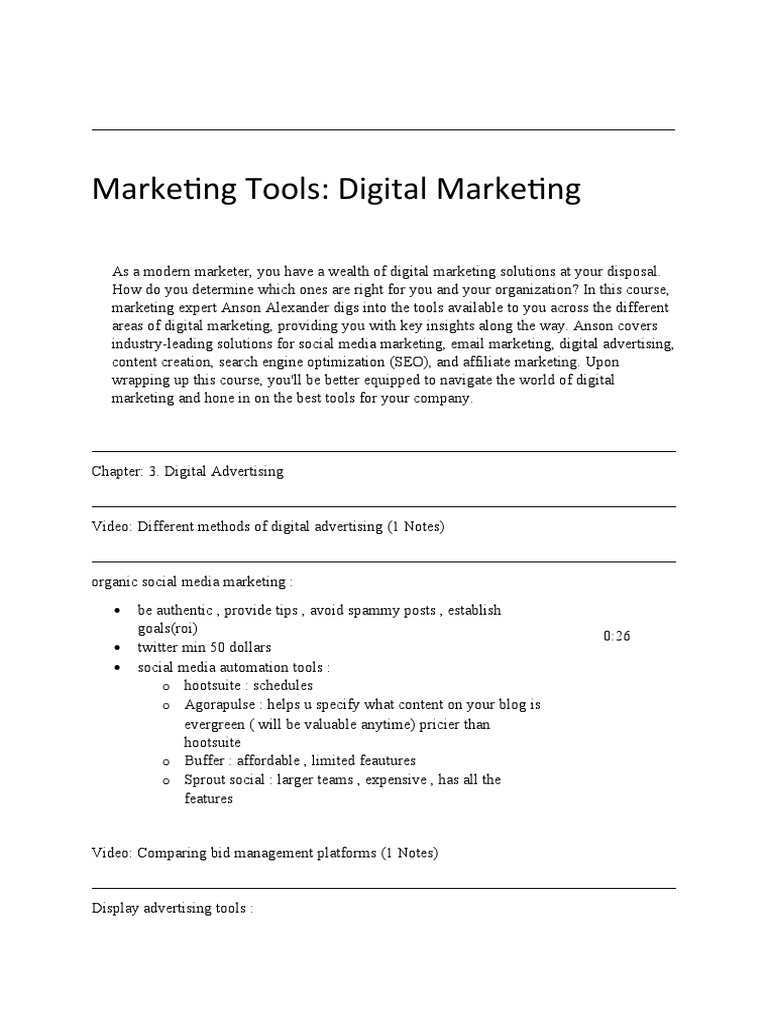 Digital Marketing Tools Guide | PDF | Search Engine Optimization ...
