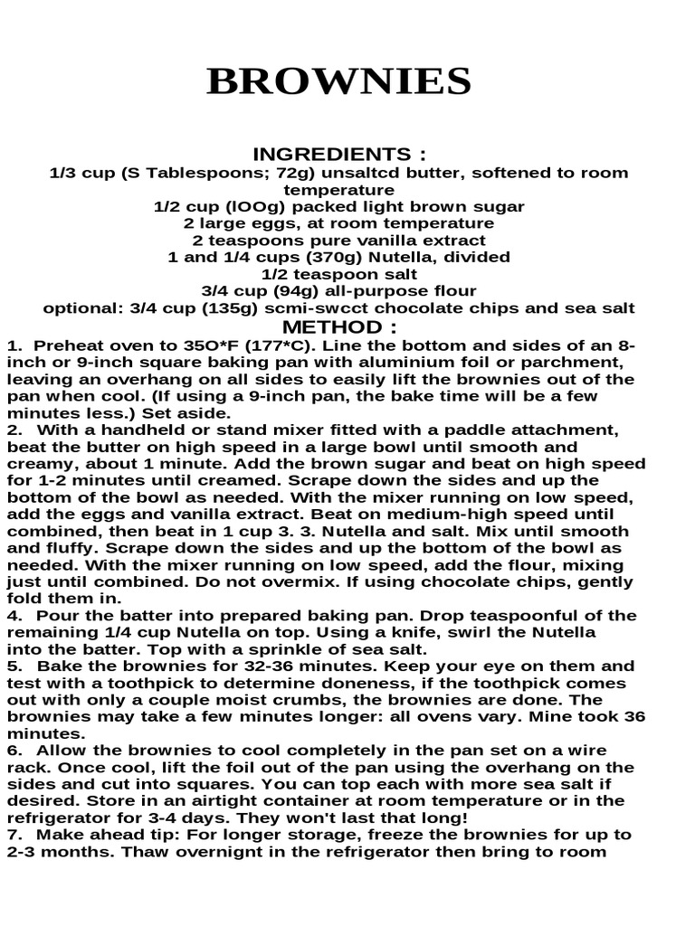 Brownies | PDF | Chocolate Brownie | Baking