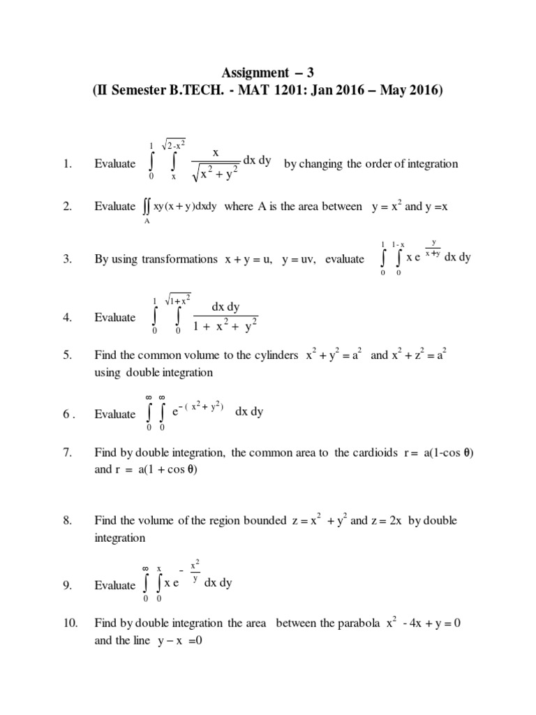 Engineering Mathematics Assignment 3 Pdf