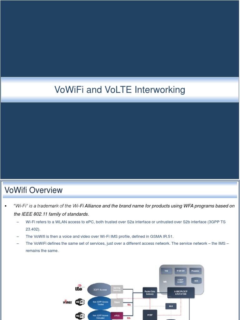 VoWiFi and VoLTE Interworking Overview | PDF | Computer Mediated ...