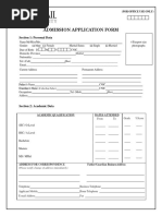 Admission Application Form: Section 1: Personal Data