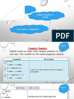 LECT.7 Complex Numbers & Strings