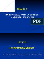 Tema 5 - Marco Legal para La Gestion Ambiental en Bolivia