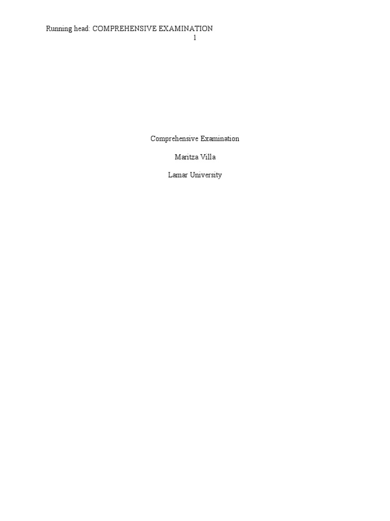 Comprehensive Examination | PDF