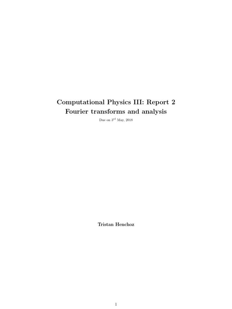 Computational Physics: Fourier Transforms II | PDF | Eigenvalues And ...