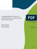 La Desigualdad de Panamá Su Carácter Territorial y El Papel de Las Inversiones Públicas