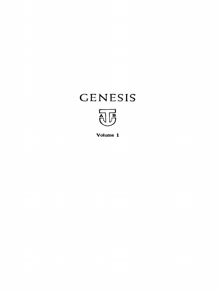 (Anchor Bible) E.A. Speiser Genesis Introduction, Translation, and