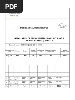 Line History Sheet