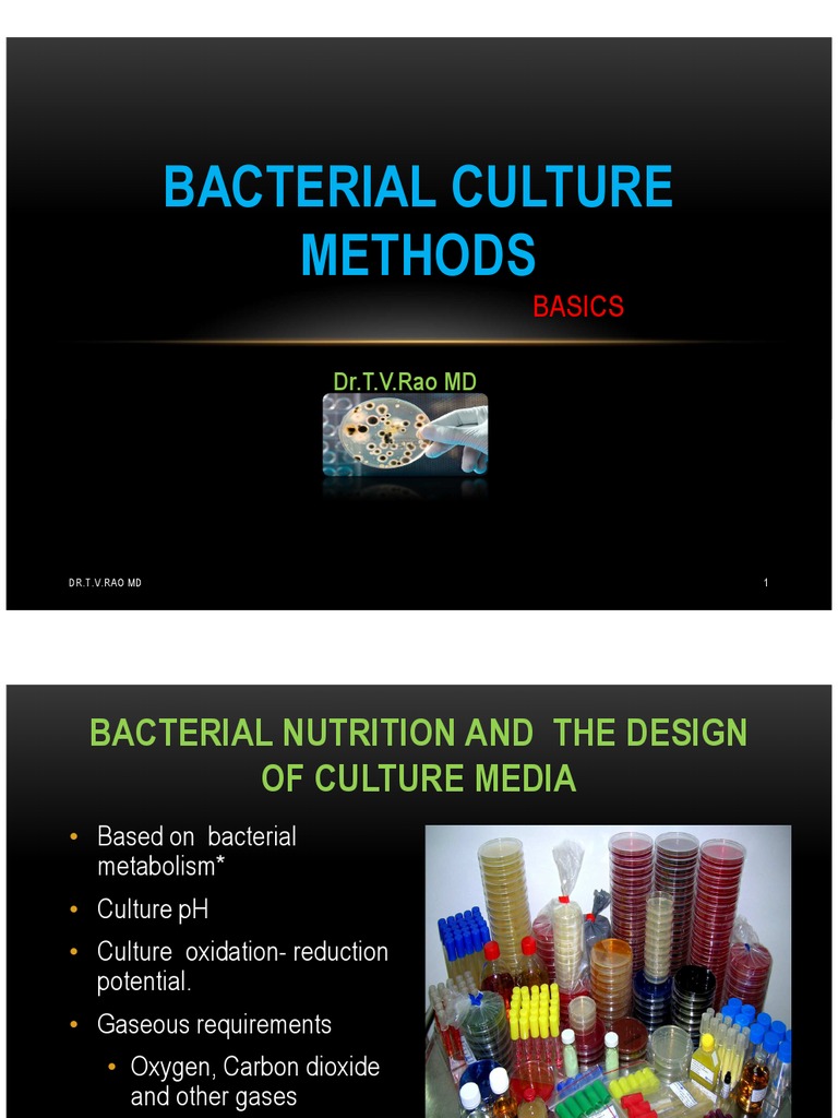 Bacterial Culture Methods Growth Medium Bacteria