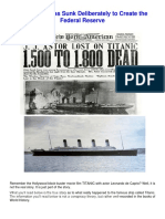 The Titanic Was Sunk Deliberately To Create The Federal Reserve (Article)