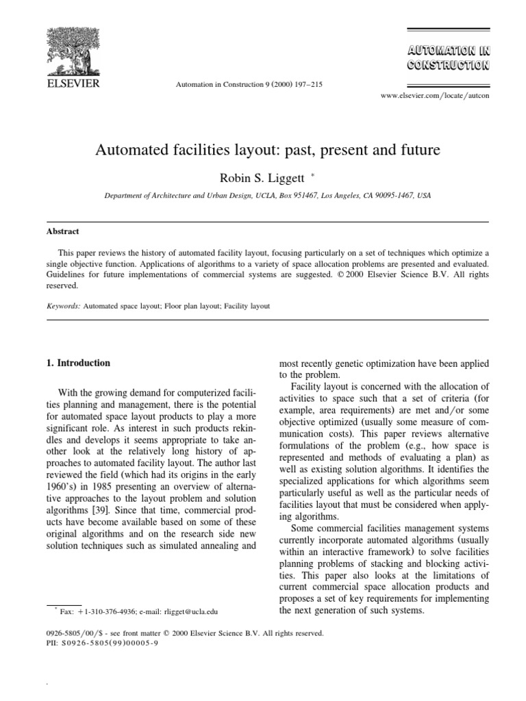 Automated Facility Layout Techniques | PDF | Mathematical Optimization ...