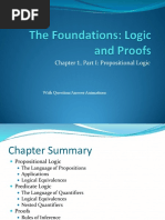 Chapter 1, Part I: Propositional Logic: With Question/Answer Animations