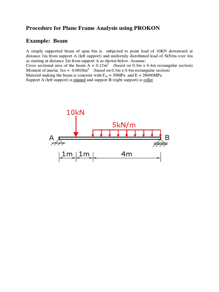 PROKON Plane Frame Analysis Guide | PDF | Beam (Structure) | Bending