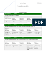 Unit 13 Production Schedule