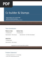 CV Builder & Stamps: Project Advisor: Mr. Ismat Ullah