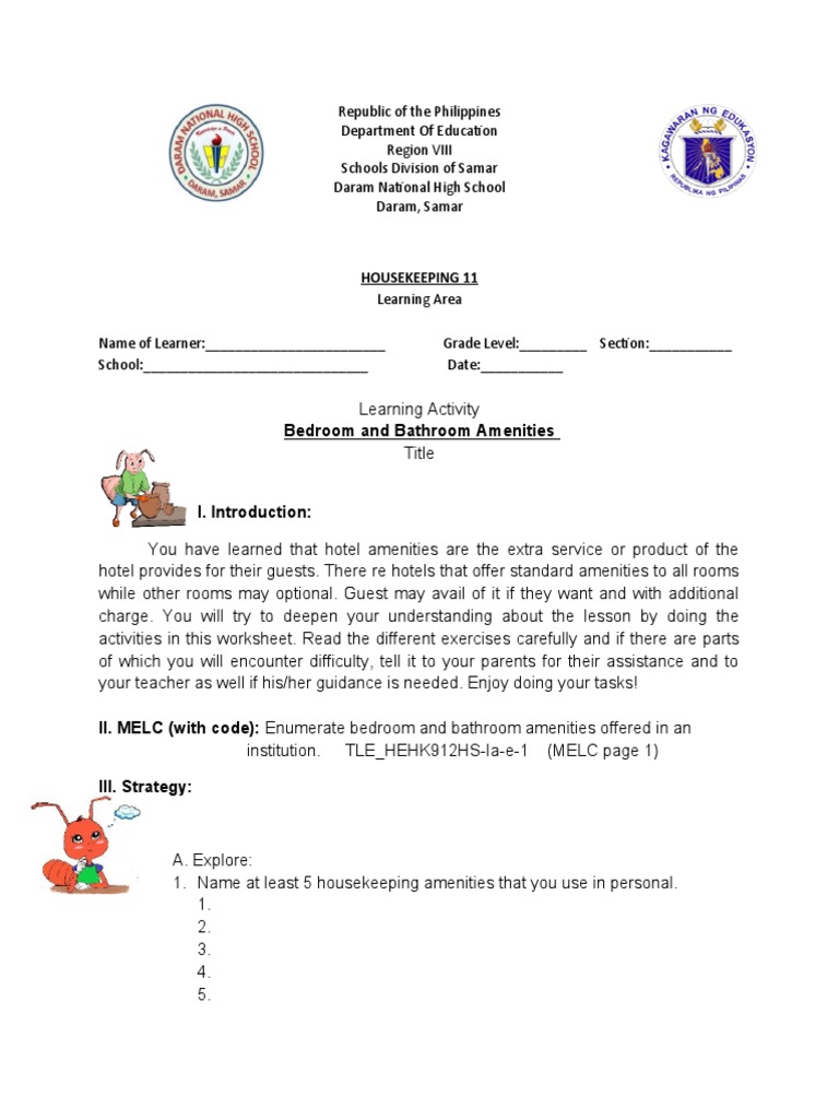 HK Module Answers Key 2 | PDF | Bathroom | Bedroom