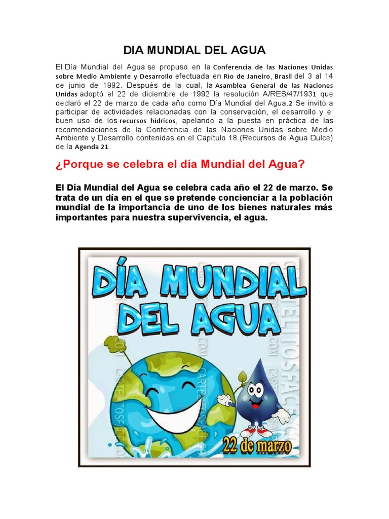 Día Mundial del Agua: 22 de marzo | PDF