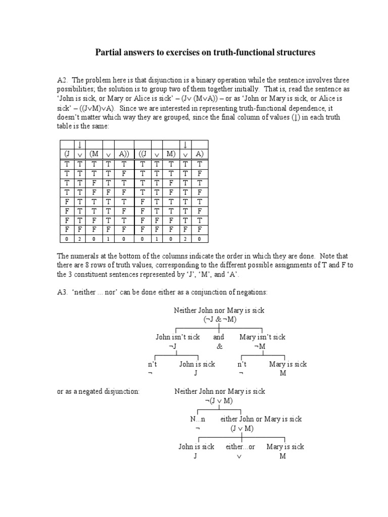 Truth-Functional Logic Exercises Explained | PDF | Eighth Amendment To ...