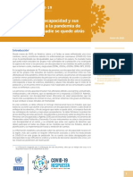 Personas Con Discapacidad y Sus Derechos Frente A La Pandemia de COVID-19: Que Nadie Se Quede Atrás