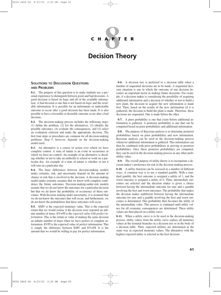 Decision Tree Analysis and Payouts | PDF | Decision Making | Utility