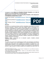 Concepción metodológica de la Disciplina Principal Integradora, en el plan deestudio en la carrera Marxismo Leninismo Historia