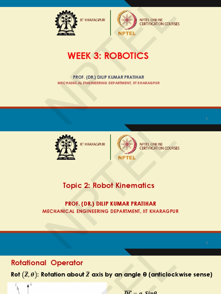 Robot Kinematics by Dilip Kumar Pratihar | PDF | Cartesian Coordinate ...