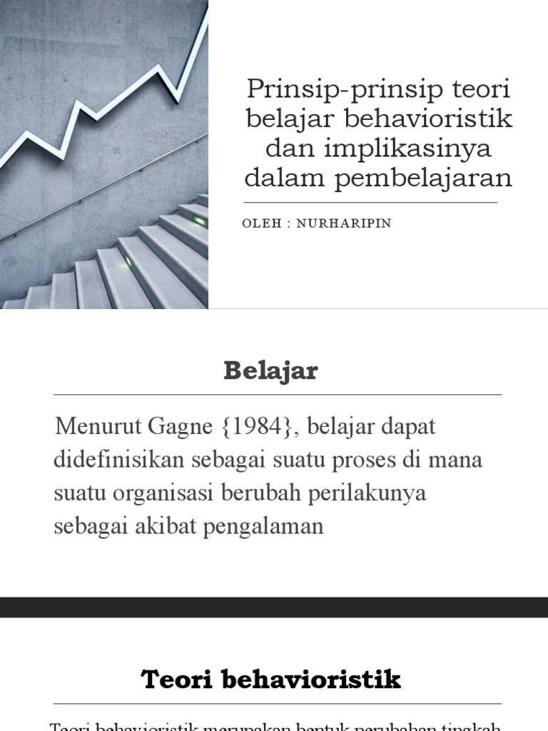 Prinsip Prinsip Teori Belajar Behavioristik Dan Implikasinya Dalam