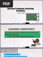 Solving Problems Involving Variation: Quarter 2 - MELC 3