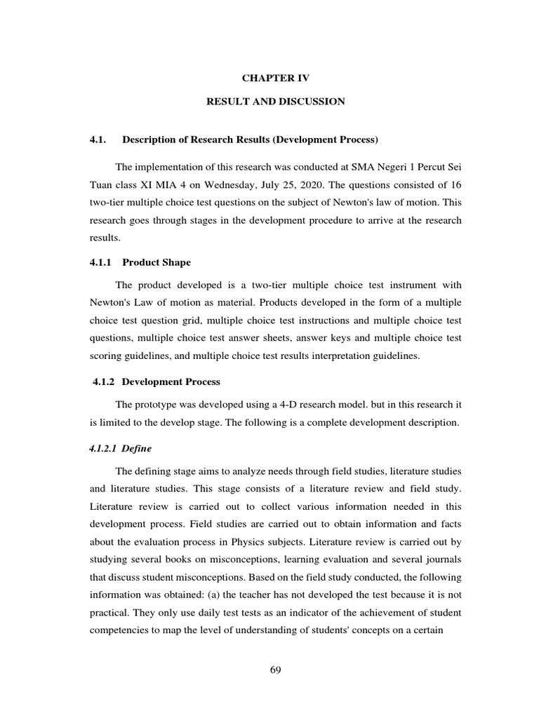 Nim. 4163322004 Chapter Iv | PDF | Multiple Choice | Test (Assessment)