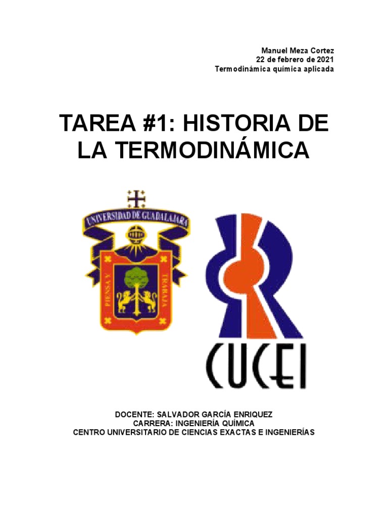 Historia de La Termodinamica PDF Termodinámica Calor
