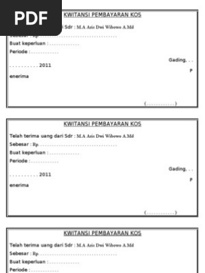 Kwitansi Pembayaran Kos