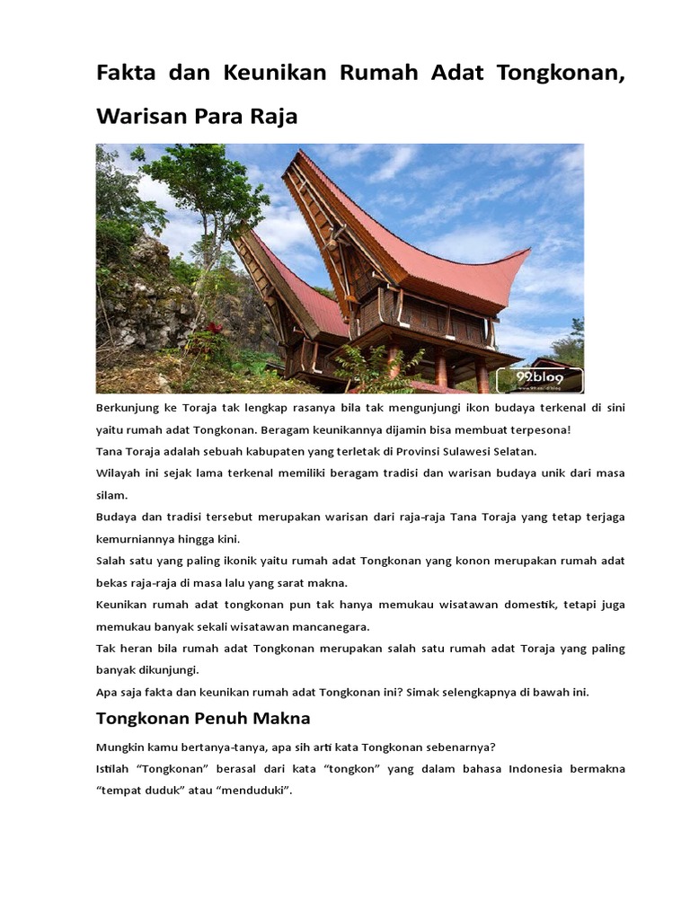Keunikan Dari Bentuk Rumah Adat Tongkonan Dari Tana Toraja Sulawesi Selatan