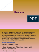 Resume in BC