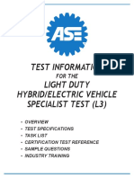Test Information Light Duty Hybrid/Electric Vehicle Specialist Test (L3)