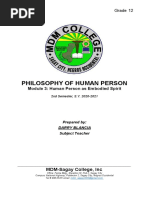 Grade 12: Philosophy of Human Person