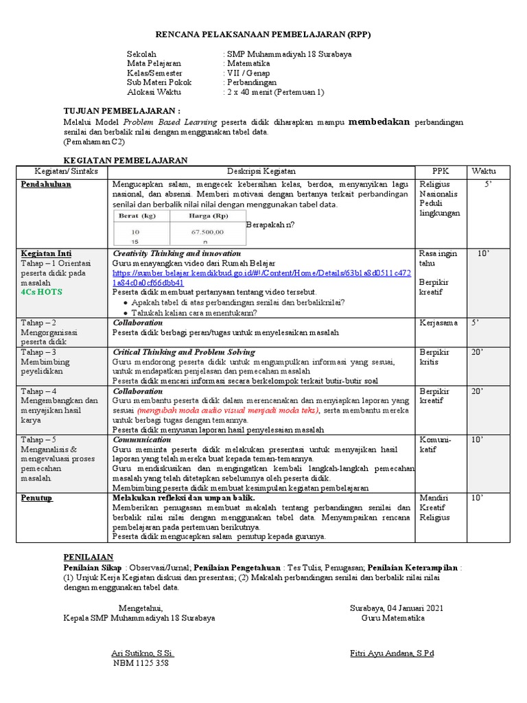 RPP Sesuai PPP | PDF