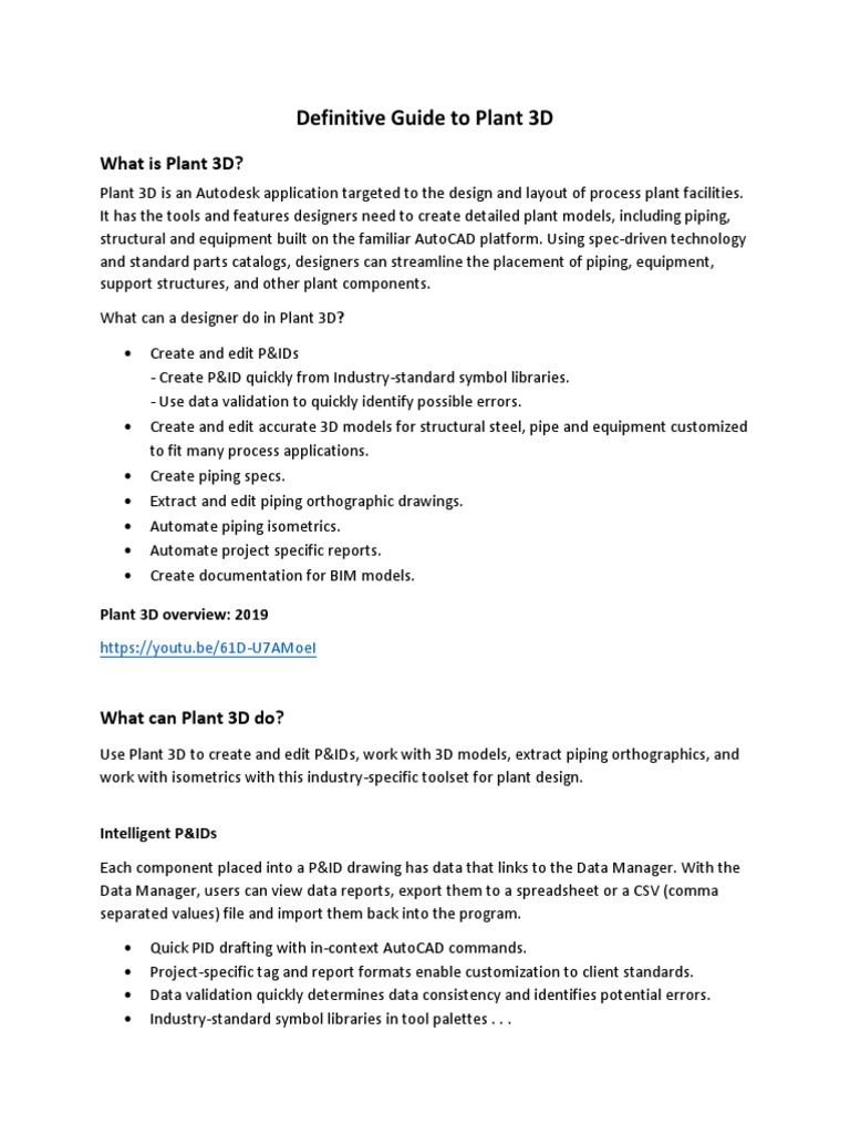 Plant 3D Design and Documentation Guide | PDF | Auto Cad | 3 D Computer ...