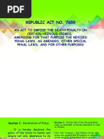 Death Penalty for Heinous Crimes RA 7659 | PDF
