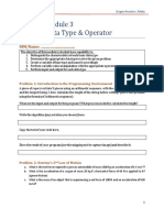 Practice Module 3 Variable Data Type & Operator: NIM/Name: .